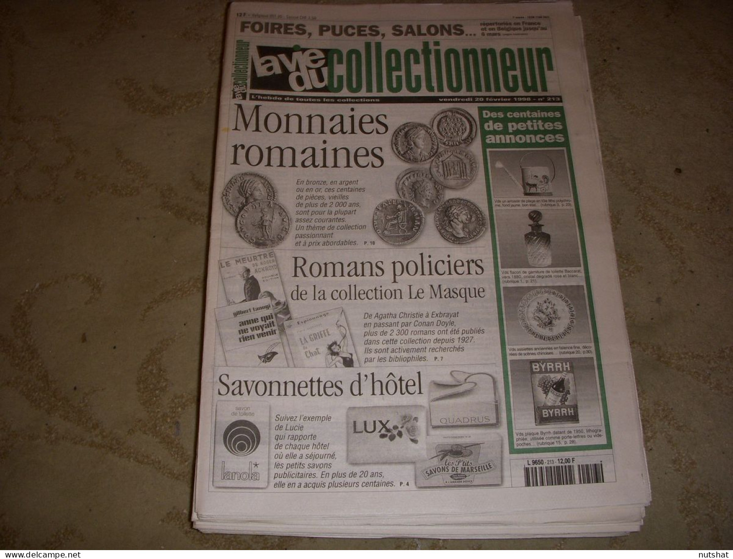 LVC VIE Du COLLECTIONNEUR 213 20.02.1998 MONNAIE ROMAINE SAVONNETTE HOTEL  - Brocantes & Collections