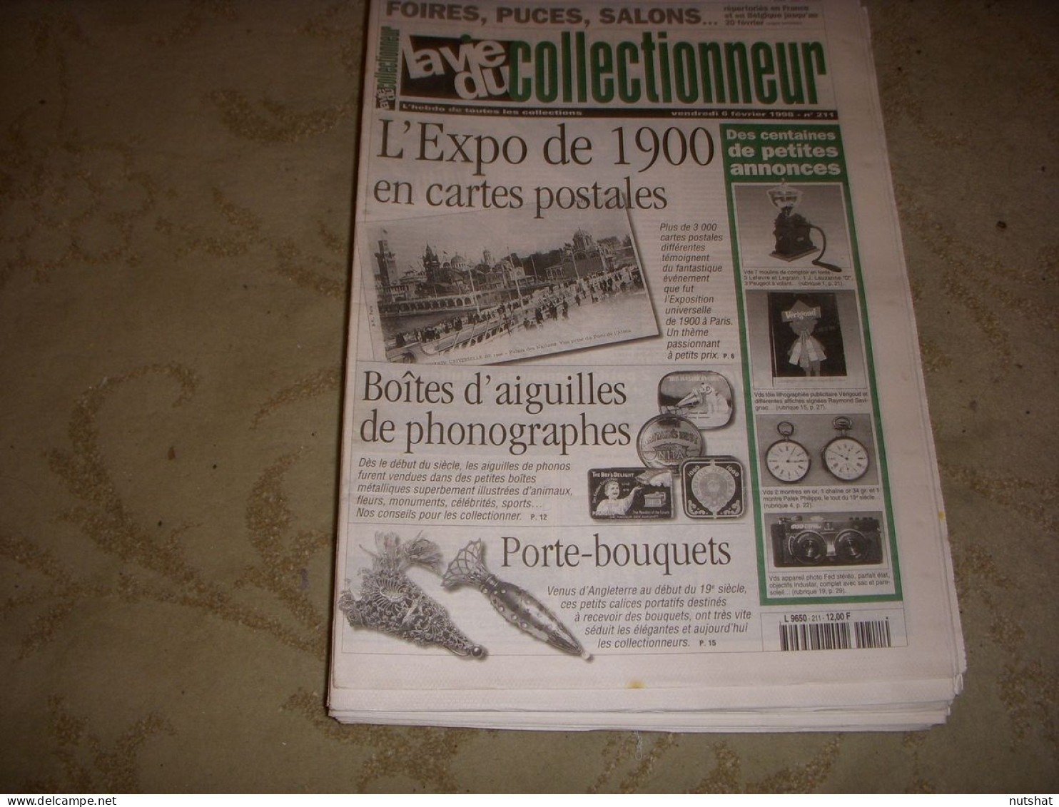 LVC VIE Du COLLECTIONNEUR 211 06.02.1998 EXPO 1900 En CP PORTE BOUQUETS  - Antigüedades & Colecciones