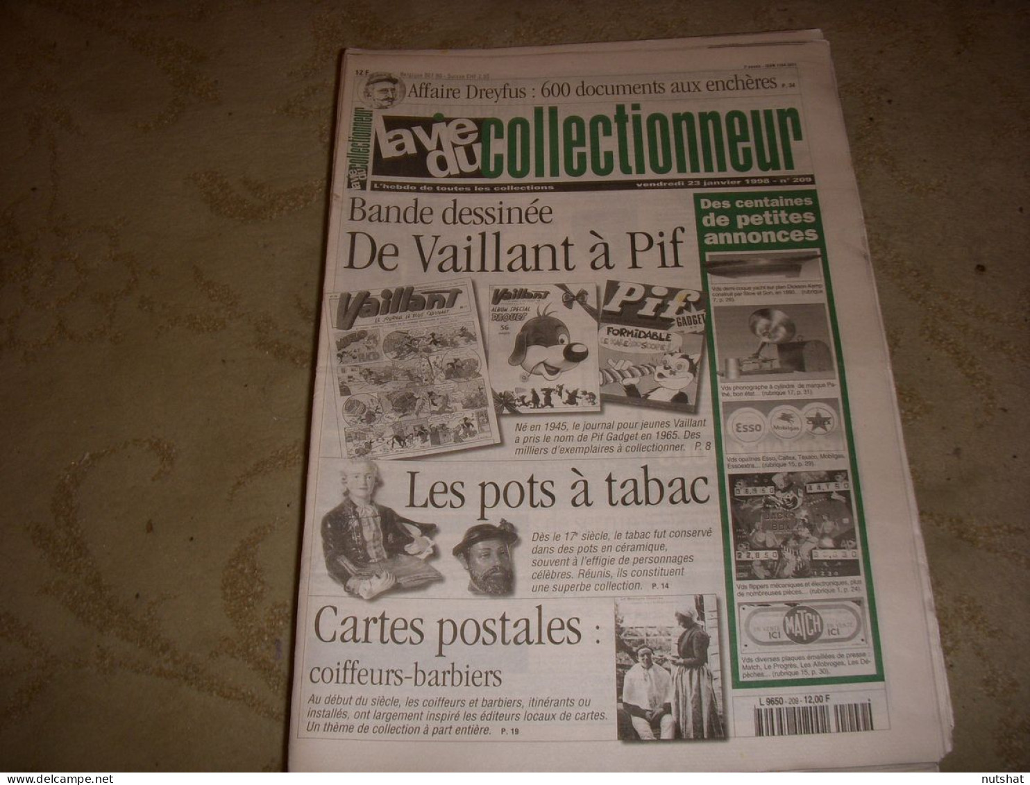 LVC VIE Du COLLECTIONNEUR 209 23.01.1998 VAILLANT A PIF POT A TABAC BARBIERS  - Brocantes & Collections