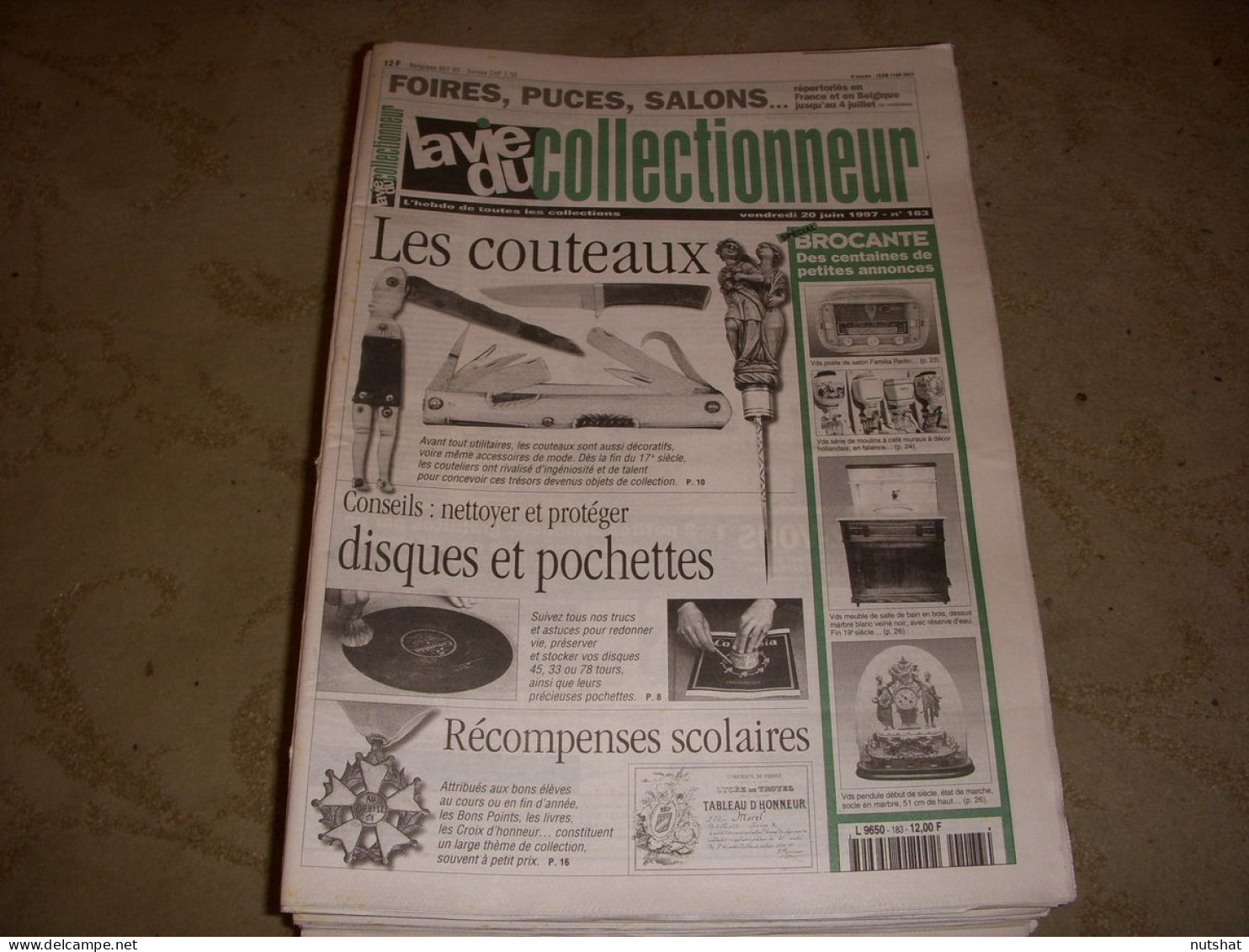 LVC VIE Du COLLECTIONNEUR 183 20.06.1997 COUTEAUX RECOMPENSES SCOLAIRES  - Brocantes & Collections