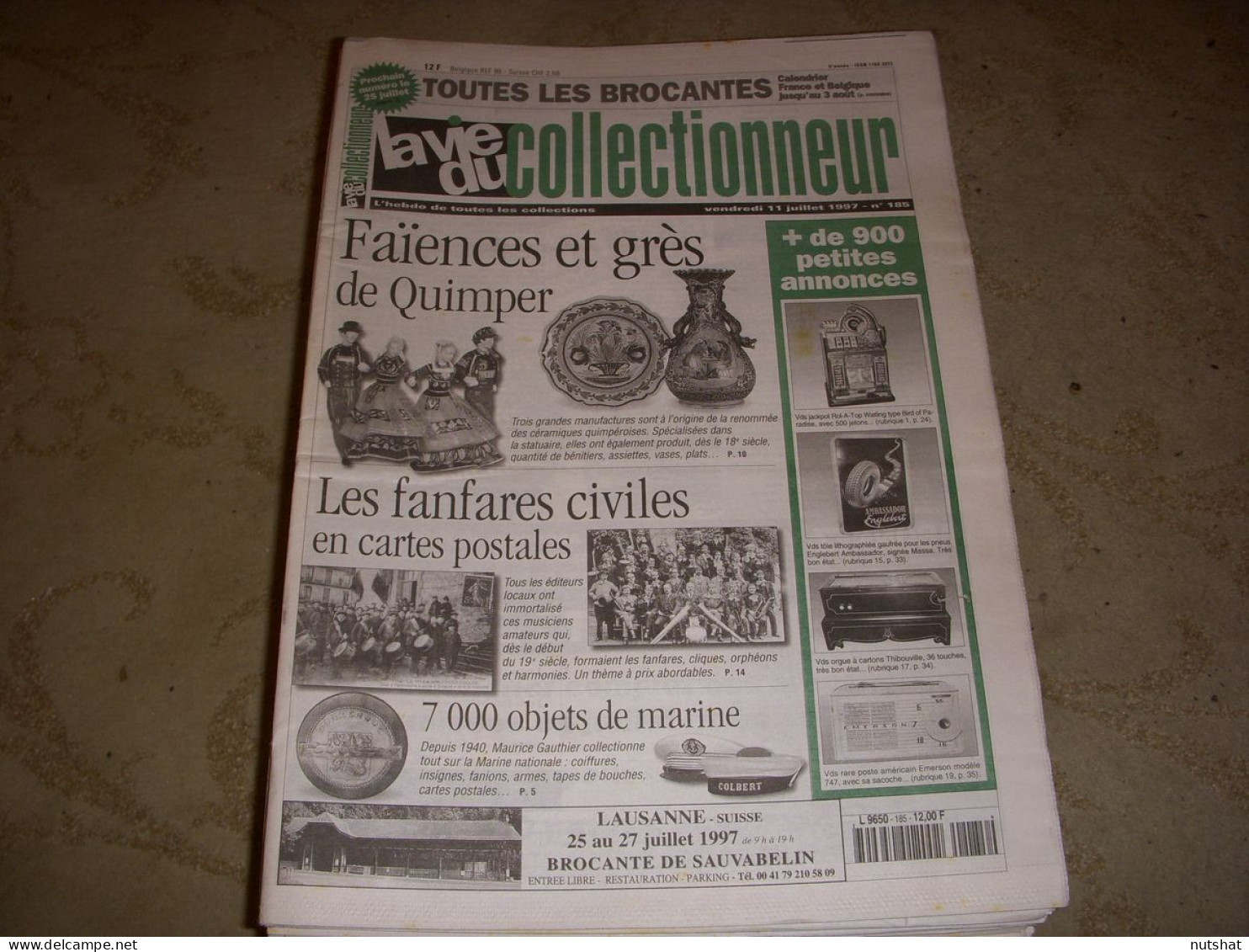 LVC VIE Du COLLECTIONNEUR 185 11.07.1997 FAIENCE GRES QUIMPER OBJETS MARINE  - Brocantes & Collections