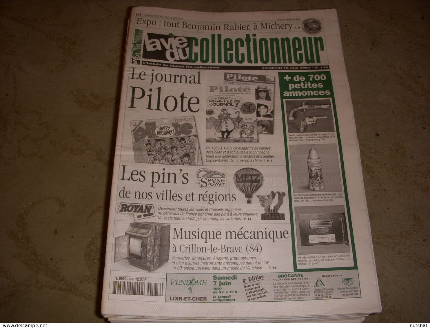 LVC VIE Du COLLECTIONNEUR 178 16.05.1997 JOURNAL PILOTE MUSIQUE MECANIQUE  - Collectors