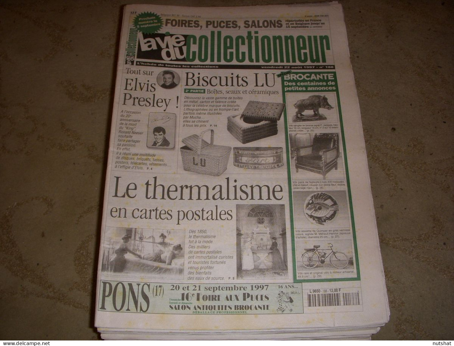 LVC VIE Du COLLECTIONNEUR 188 22.08.1997 BISCUIT LU ELVIS PRESLEY THERMALISME  - Collectors