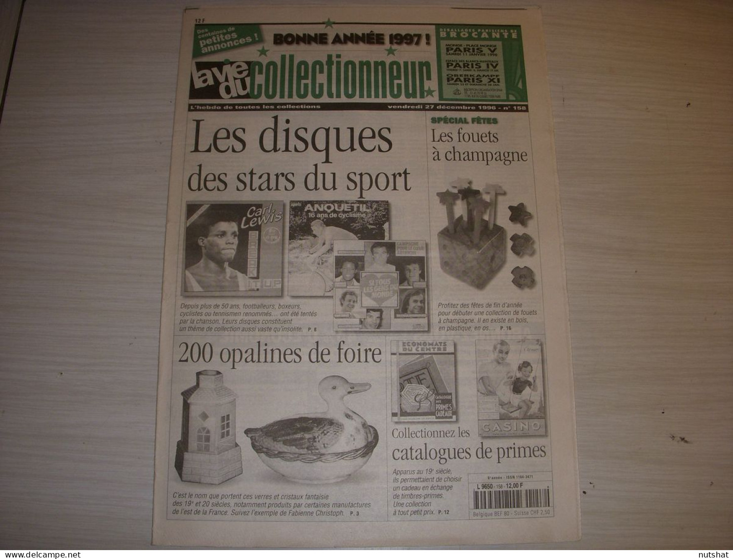 LVC VIE Du COLLECTIONNEUR 158 27.12.1996 DISQUE SPORT BRIQUET CATALOGUE PRIME  - Antichità & Collezioni