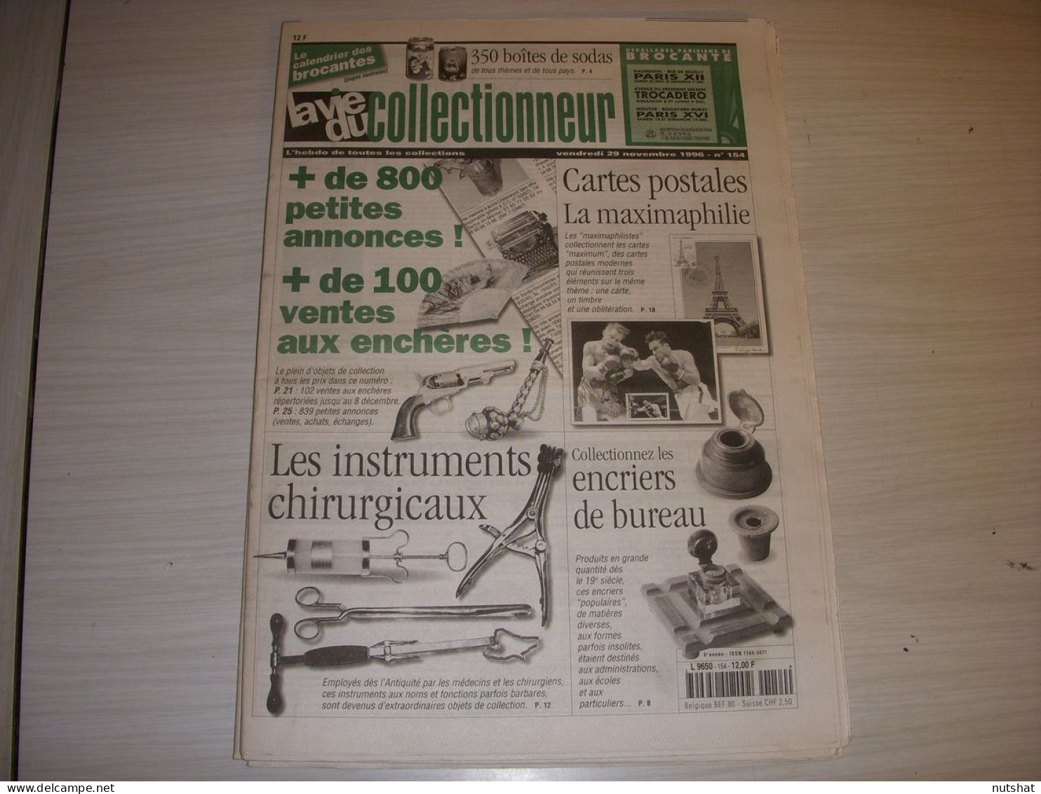 LVC VIE Du COLLECTIONNEUR 154 29.11.1996 INSTRUMENT CHIRURGIE ENCRIER SODAS  - Verzamelaars