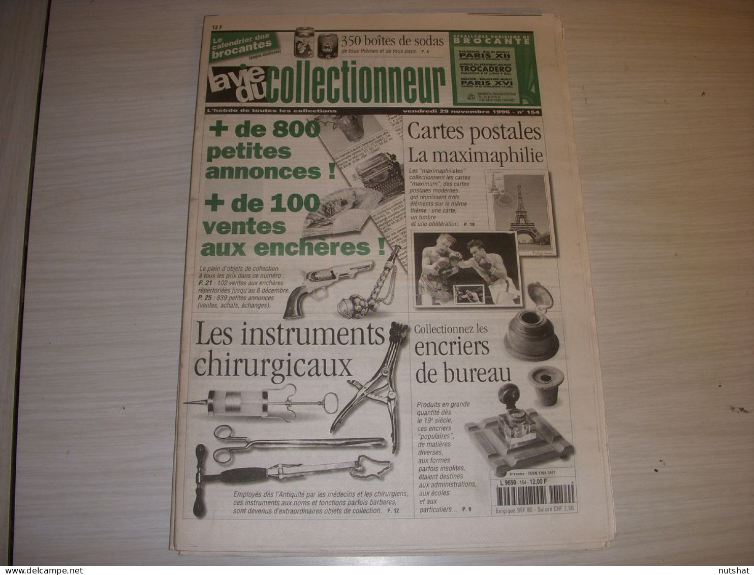 LVC VIE Du COLLECTIONNEUR 154 29.11.1996 INSTRUMENT CHIRURGIE ENCRIER SODAS  - Brocantes & Collections