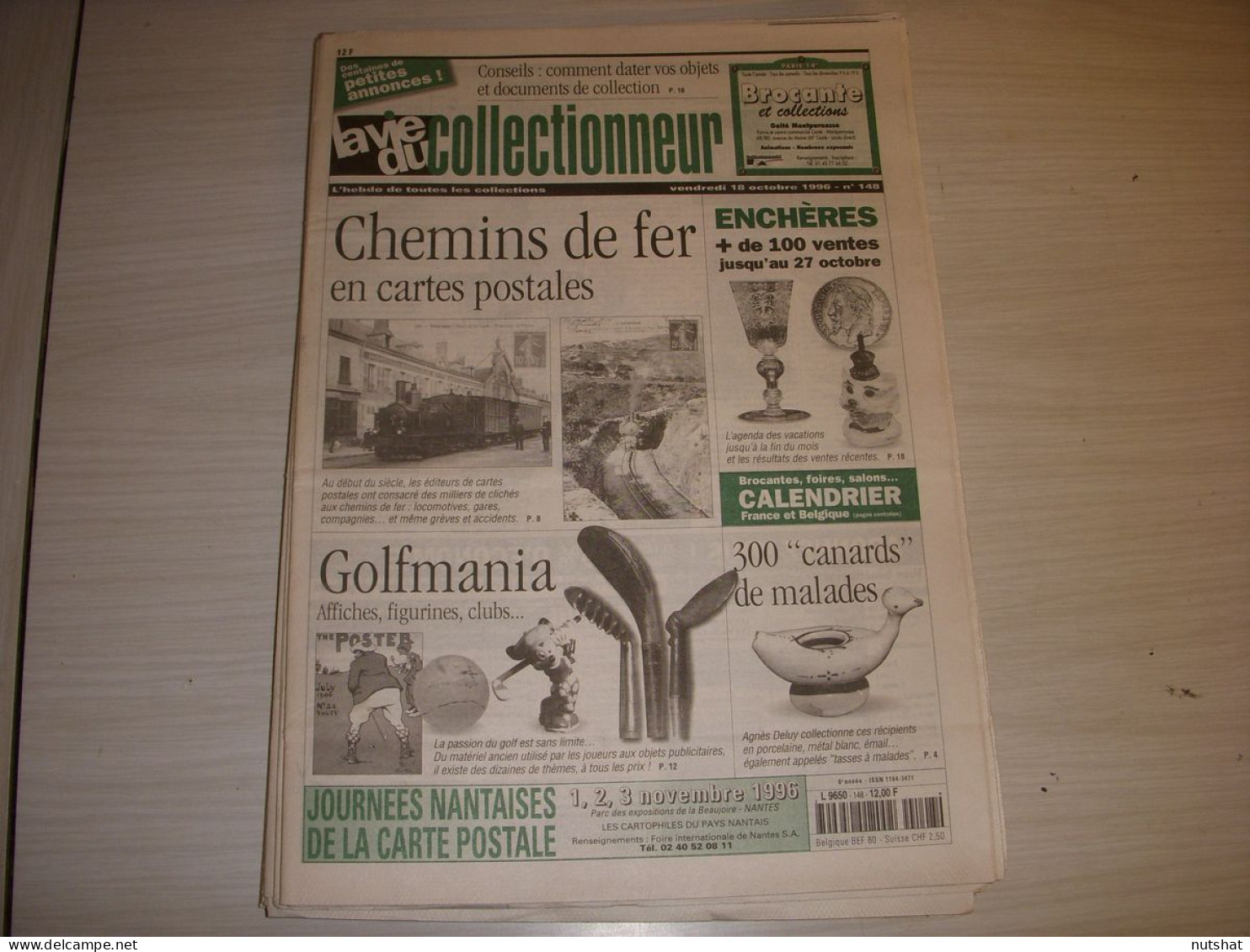 LVC VIE Du COLLECTIONNEUR 148 18.10.1996 CHEMINS De FER En CP GOLF AFFICHES  - Brocantes & Collections