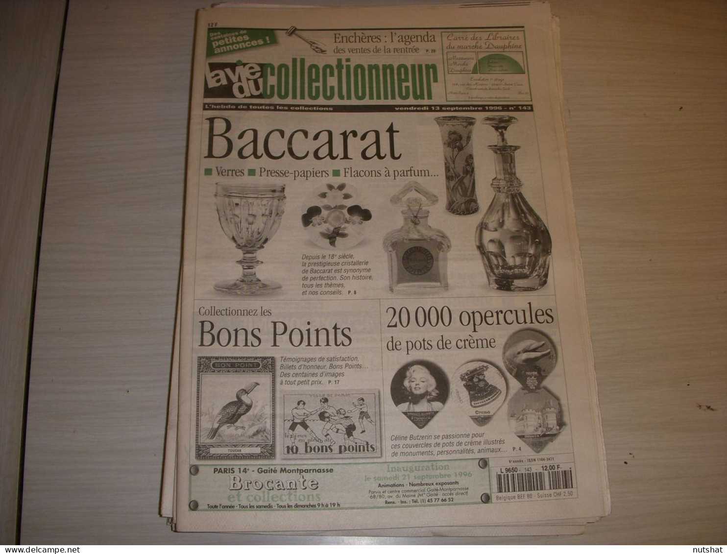 LVC VIE Du COLLECTIONNEUR 143 13.09.1996 BACCARAT BONS POINTS OPERCULES POTS  - Collectors