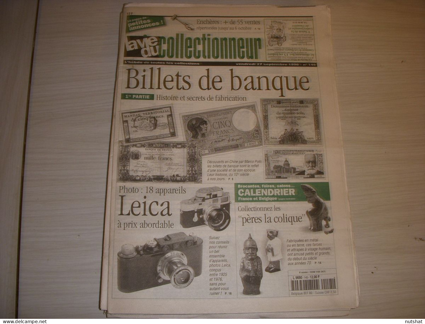 LVC VIE Du COLLECTIONNEUR 145 27.09.1996 BILLET BANQUE LEICA MULHOUSE En CP  - Antigüedades & Colecciones