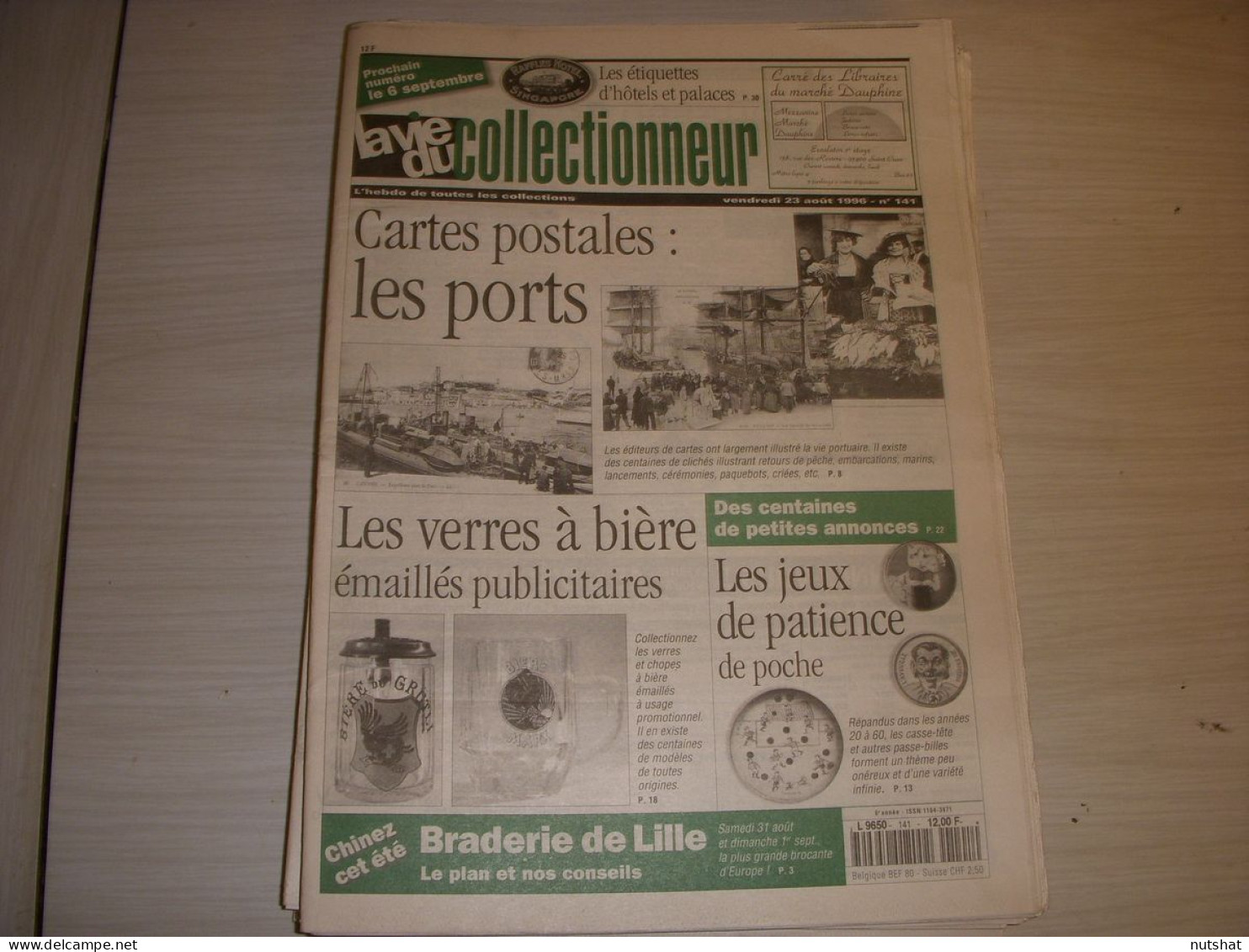 LVC VIE Du COLLECTIONNEUR 141 23.08.1996 PORTS En CP VERRES A BIERE JEANS  - Trödler & Sammler