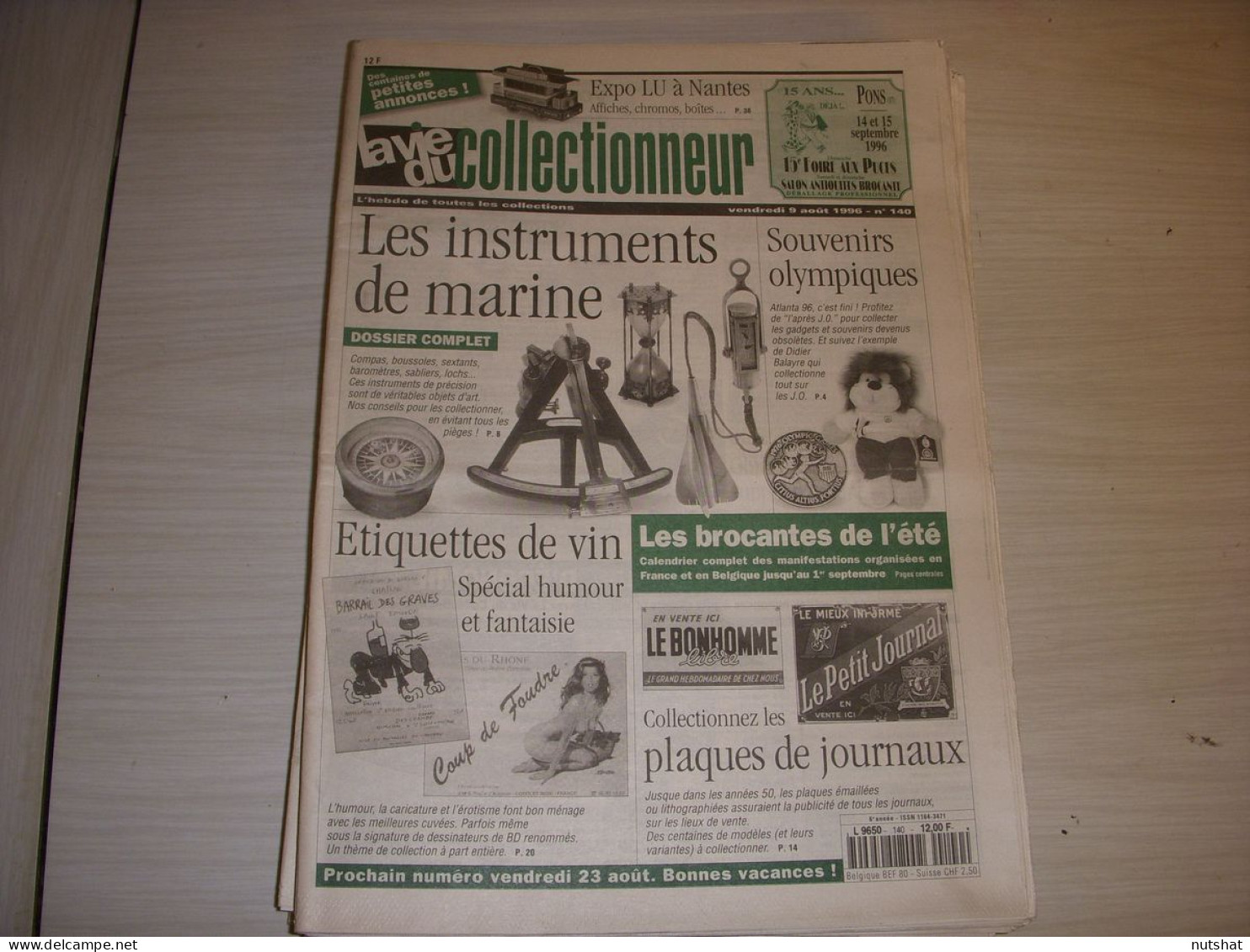LVC VIE Du COLLECTIONNEUR 140 09.08.1996 INSTRUMENT MARINE SOUVENIR OLYMPIQUE  - Antichità & Collezioni