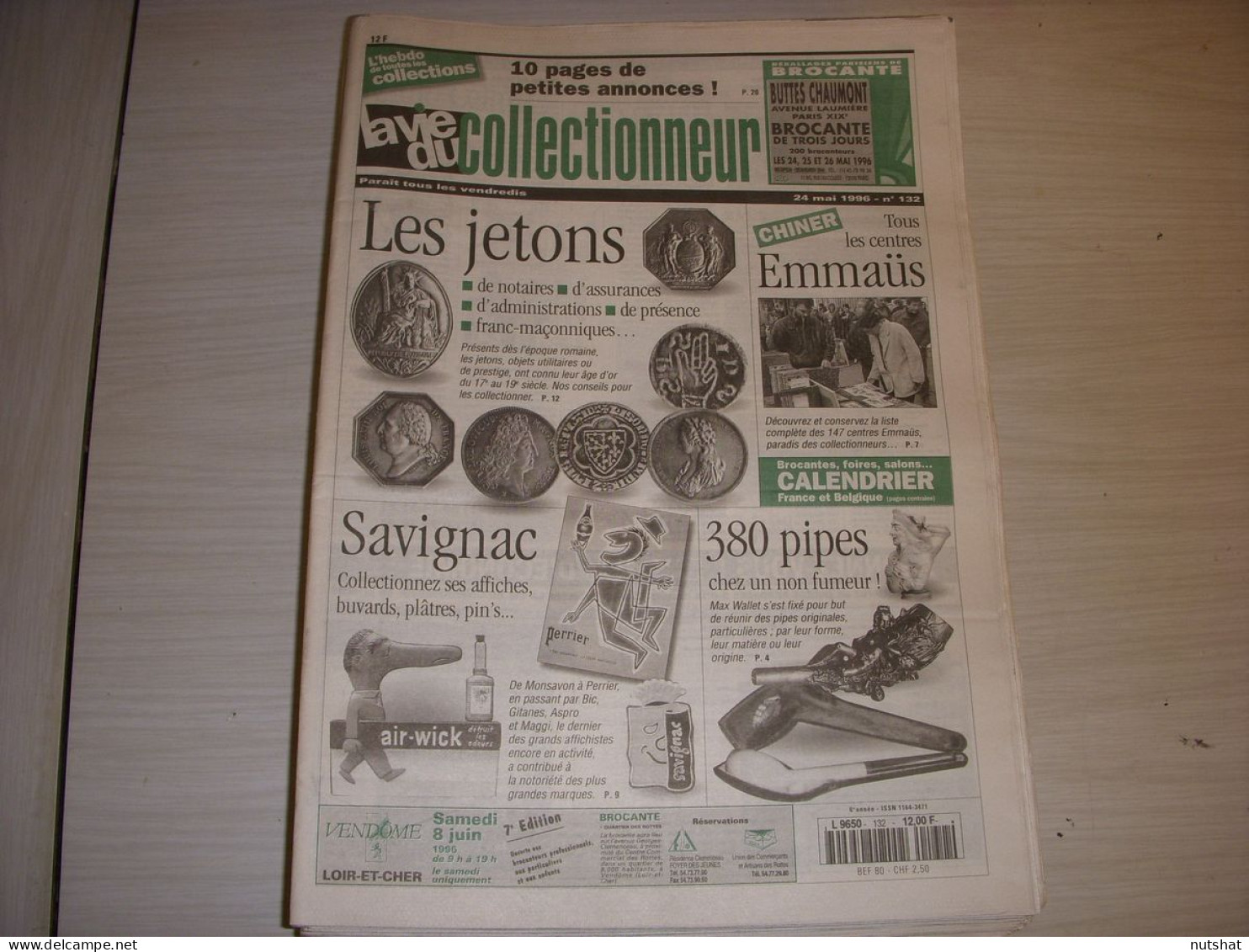 LVC VIE Du COLLECTIONNEUR 132 24.05.1996 JETONS EMMAUS SAVIGNAC PIPES  - Brocantes & Collections