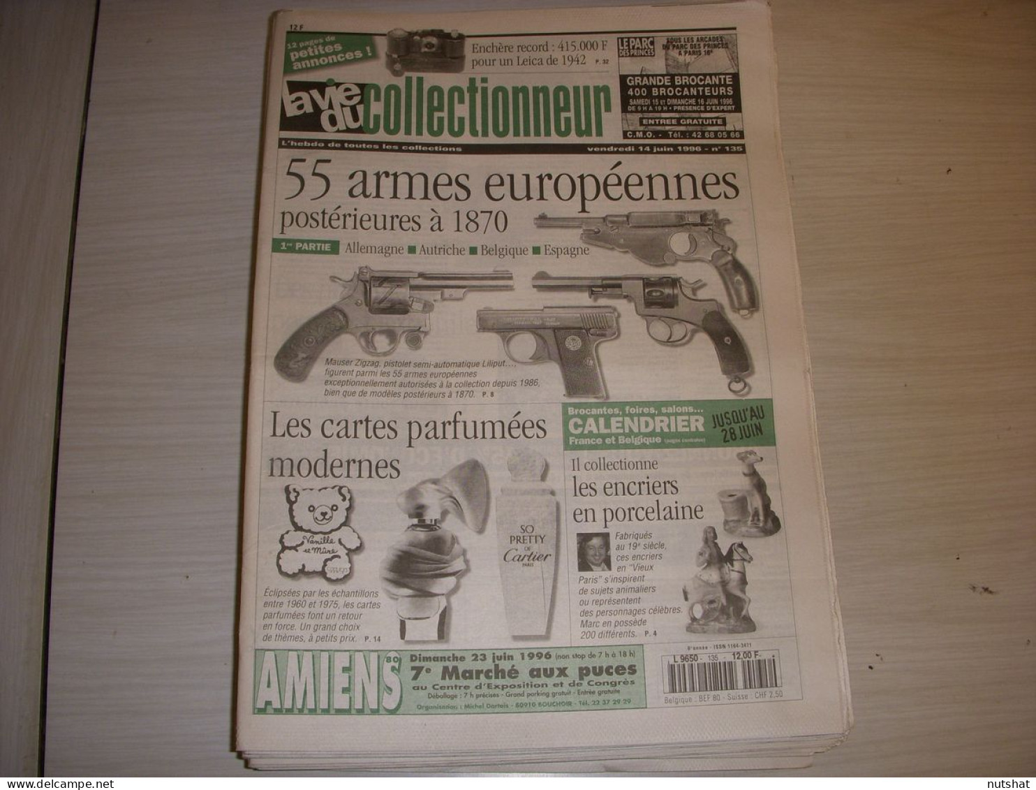 LVC VIE Du COLLECTIONNEUR 135 14.06.1996 ARMES ENCRIER CARTES PARFUMEES JETON  - Collectors