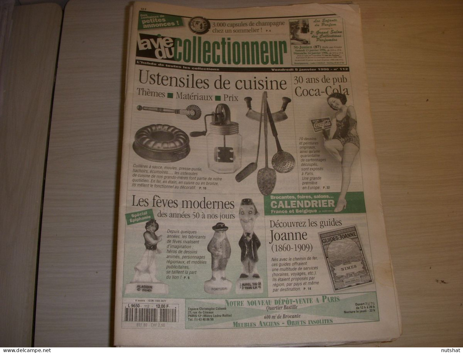 LVC VIE Du COLLECTIONNEUR 112 05.01.1996 PUB COCA COLA FEVES GUIDE JOANNE  - Brocantes & Collections