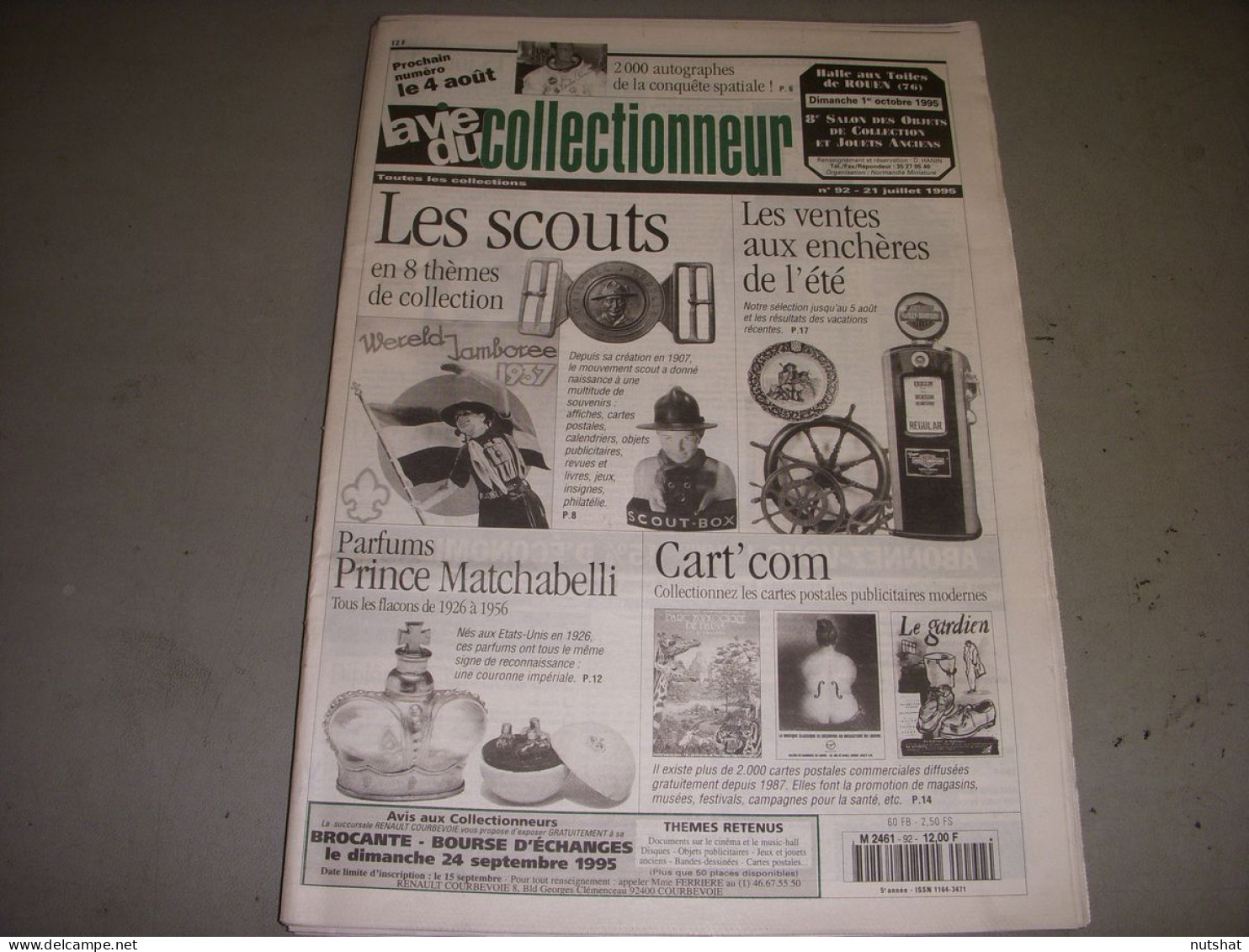 LVC VIE Du COLLECTIONNEUR 092 21.07.1995 PARFUM SCOUTS TRESORS De MARINS  - Collectors