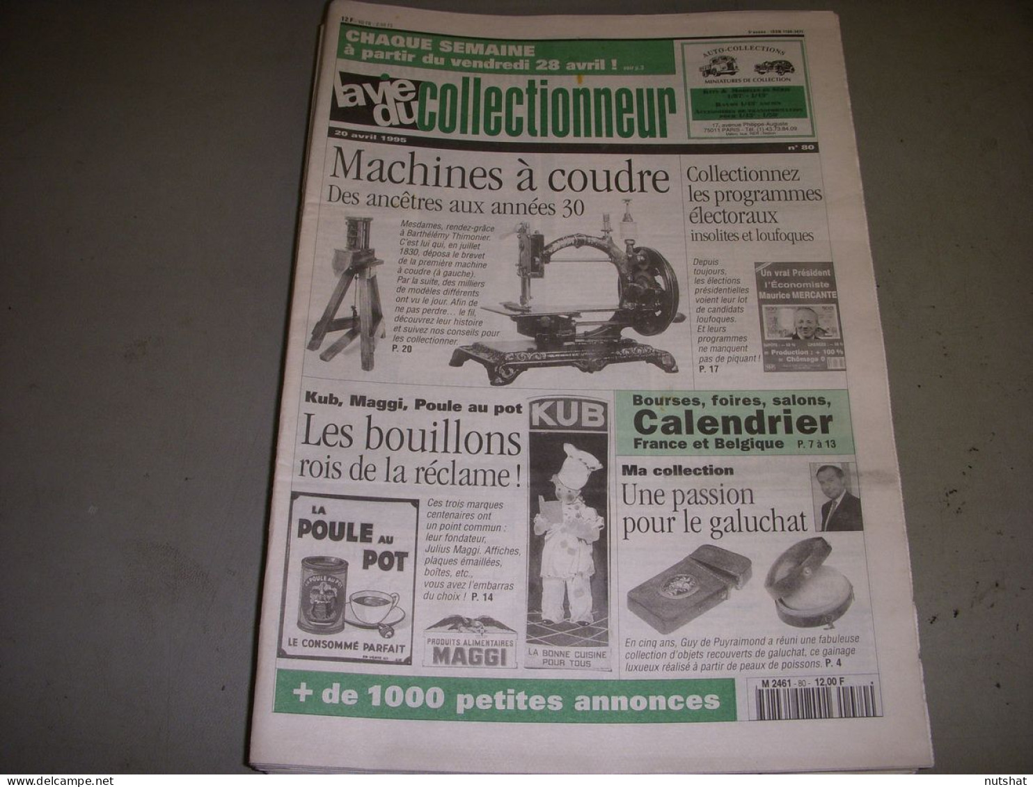 LVC VIE Du COLLECTIONNEUR 080 20.04.1995 BOUILLON KUB MAGGI MACHINES A COUDRE  - Verzamelaars