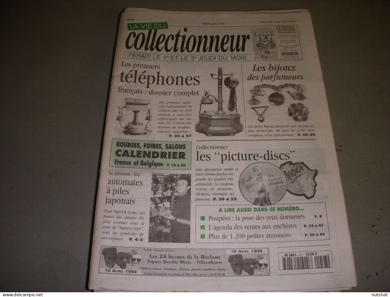 LVC VIE Du COLLECTIONNEUR 057 07.04.1994 TELEPHONES DISQUES DECORES PARFUM  - Trödler & Sammler