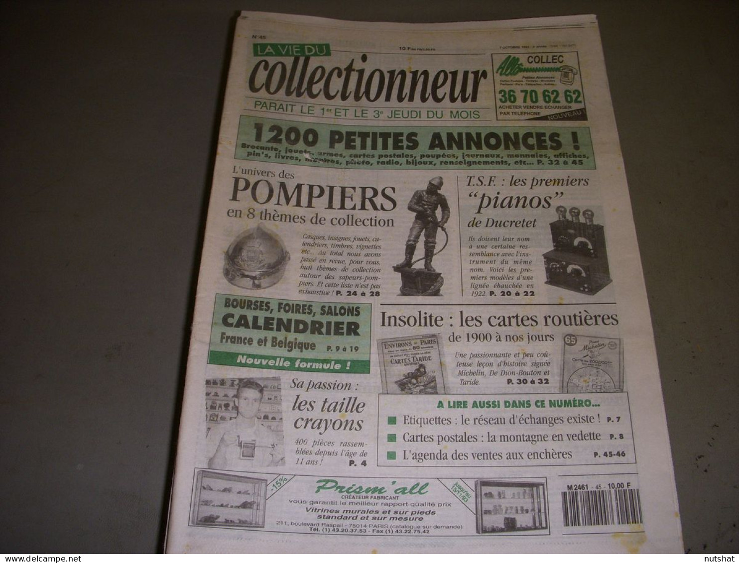 LVC VIE Du COLLECTIONNEUR 045 07.10.1993 POMPIER TSF DUCRETET CARTES ROUTIERE  - Collectors