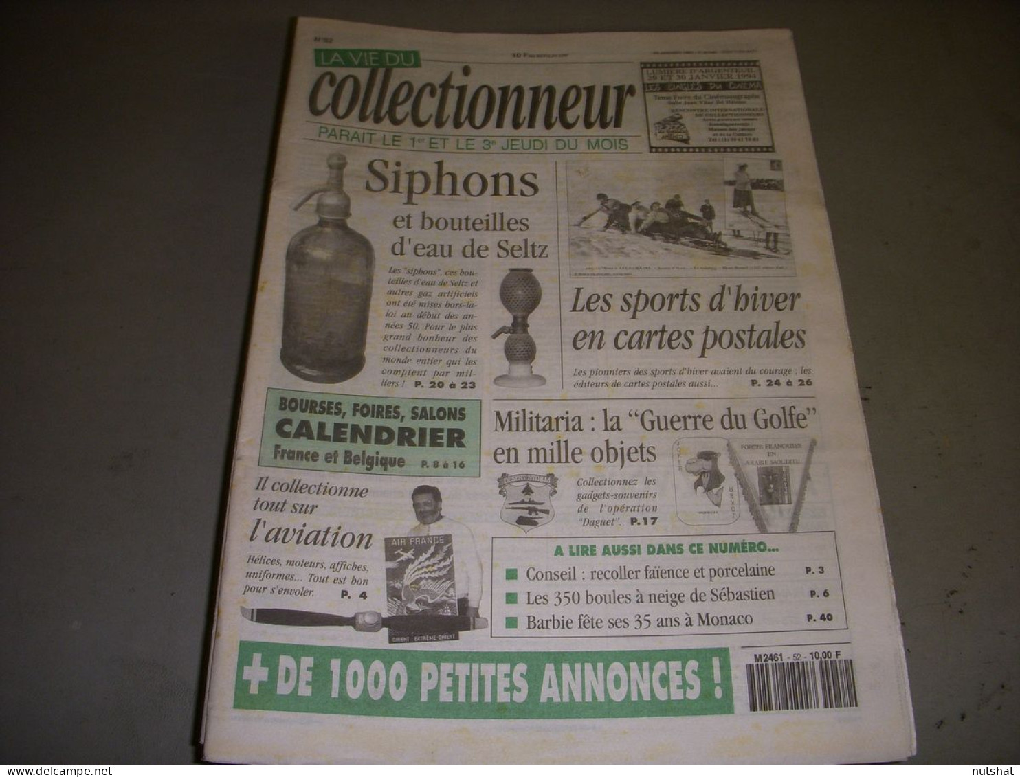 LVC VIE Du COLLECTIONNEUR 052 20.01.1994 SIPHON AVIATION GUERRE GOLFE BARBIE  - Collectors