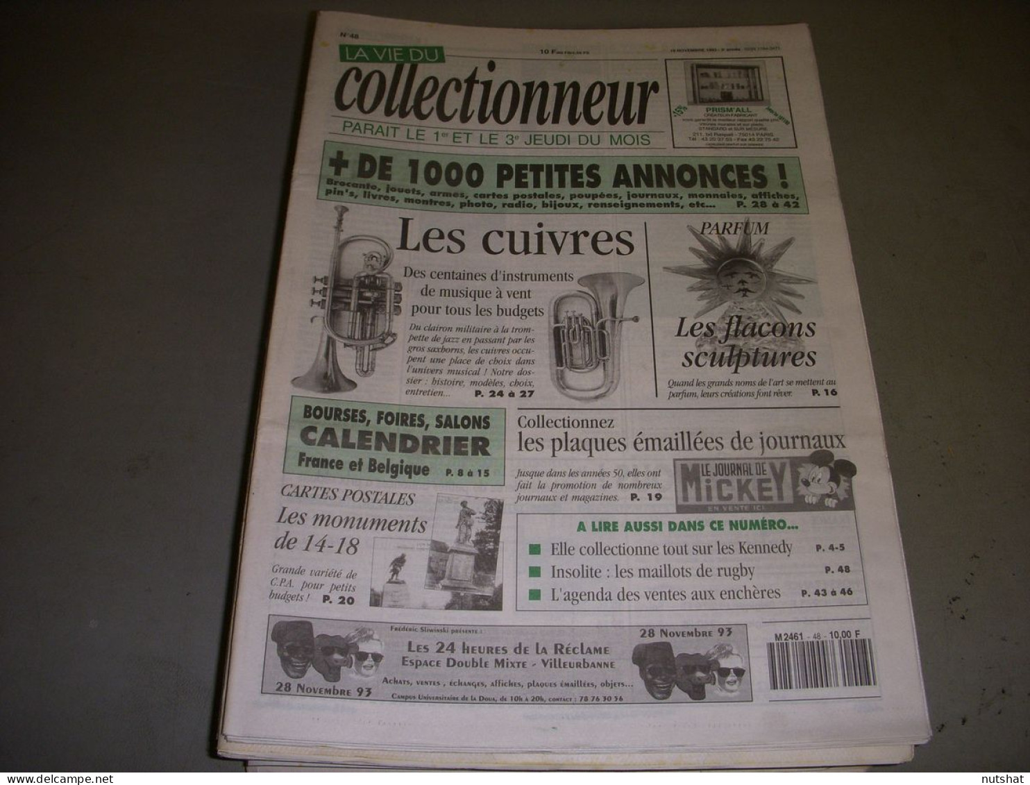 LVC VIE Du COLLECTIONNEUR 048 18.11.1993 PARFUM PLAQUES EMAILLEES JOURNAUX  - Trödler & Sammler