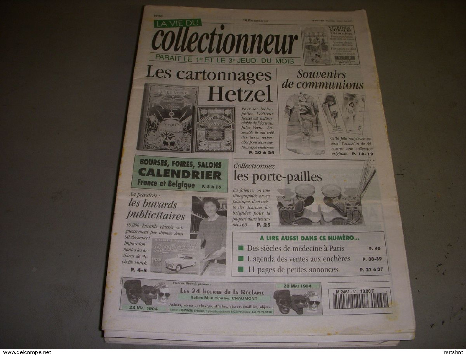 LVC VIE Du COLLECTIONNEUR 060 19.05.1994 CARTON HETZEL BUVARD PUBLICITAIRE  - Verzamelaars