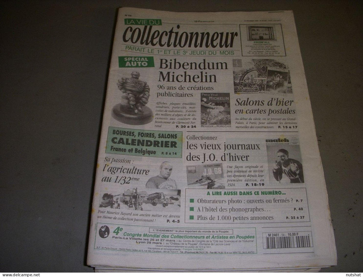 LVC VIE Du COLLECTIONNEUR 054 17.02.1994 BIBENDUM MICHELIN JOURNAUX JO HIVER  - Trödler & Sammler