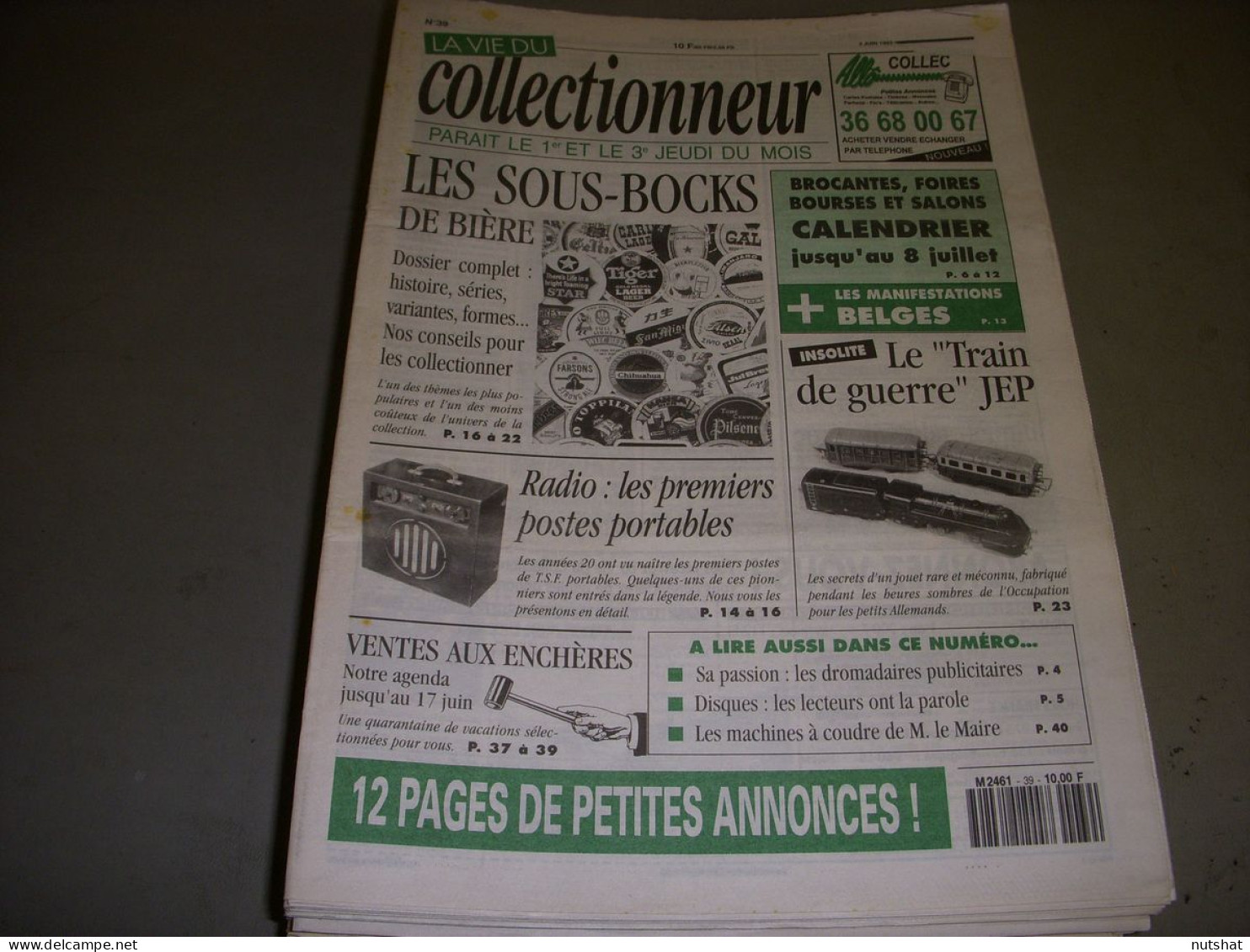 LVC VIE Du COLLECTIONNEUR 039 03.06.1993 SOUS BOCKS BIERE TRAIN JEP RADIOS  - Brocantes & Collections