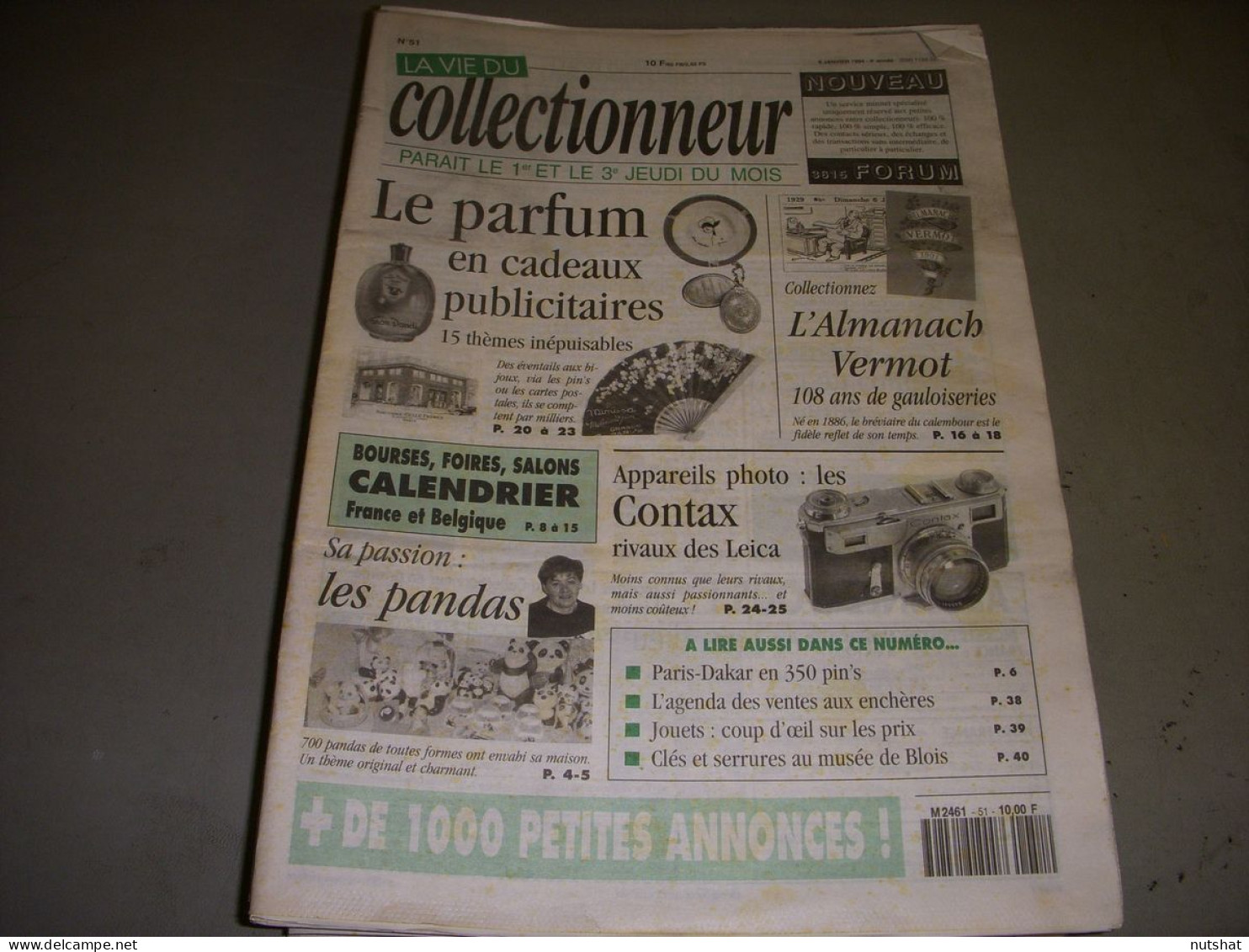 LVC VIE Du COLLECTIONNEUR 051 06.01.1994 PARFUM ALMANACH VERMOT PHOTO CONTAX  - Antigüedades & Colecciones