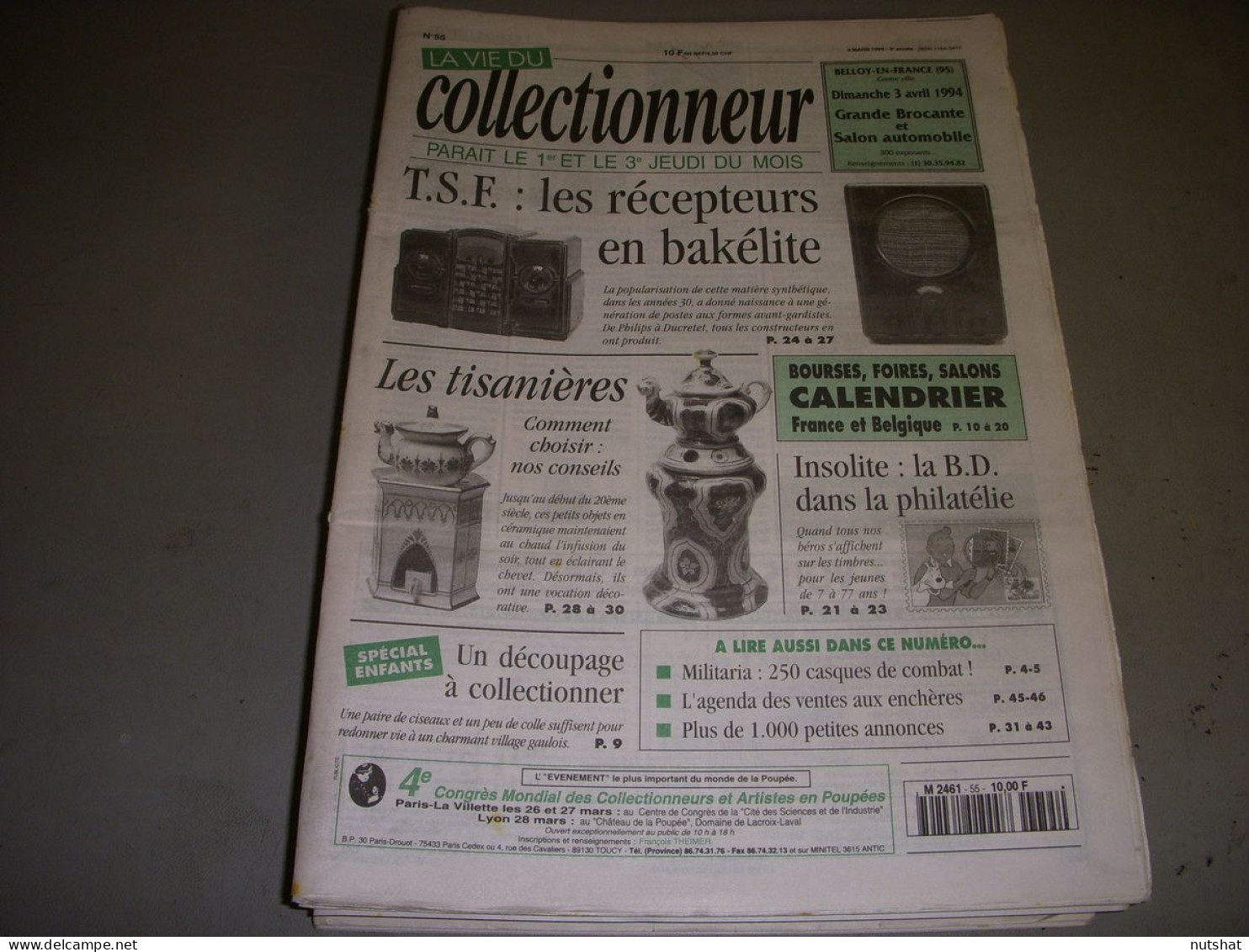LVC VIE Du COLLECTIONNEUR 055 03.03.1994 TSF BAKELITE BD PHILATELIE ASTERIX  - Antigüedades & Colecciones