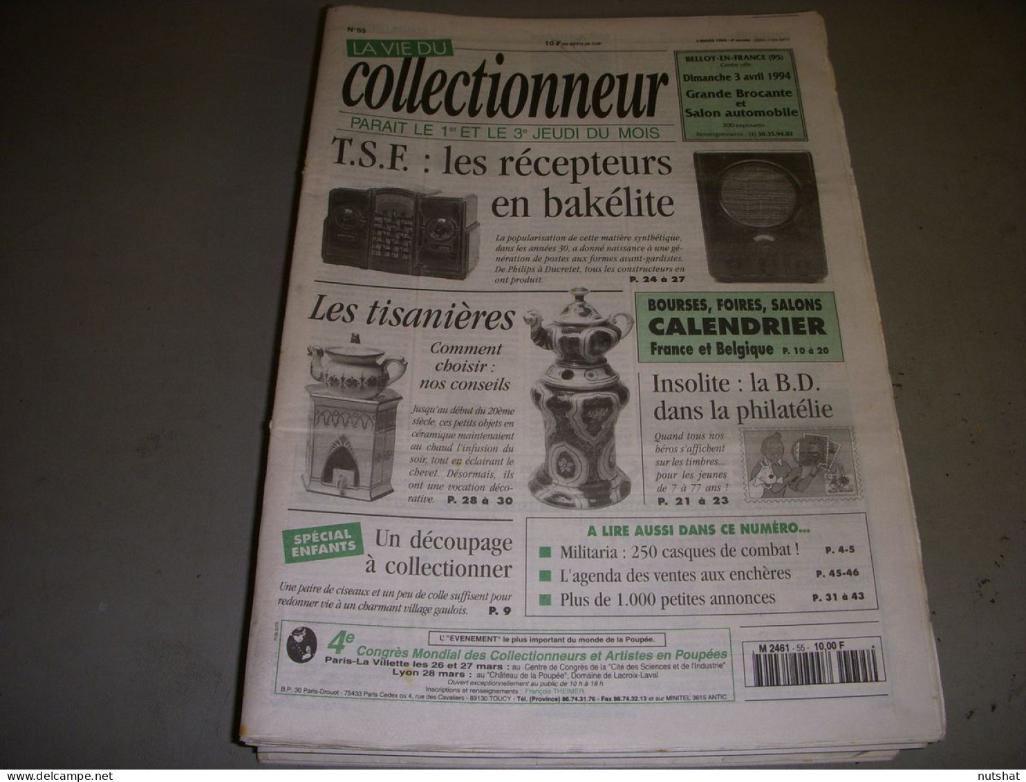 LVC VIE Du COLLECTIONNEUR 055 03.03.1994 TSF BAKELITE BD PHILATELIE ASTERIX  - Brocantes & Collections