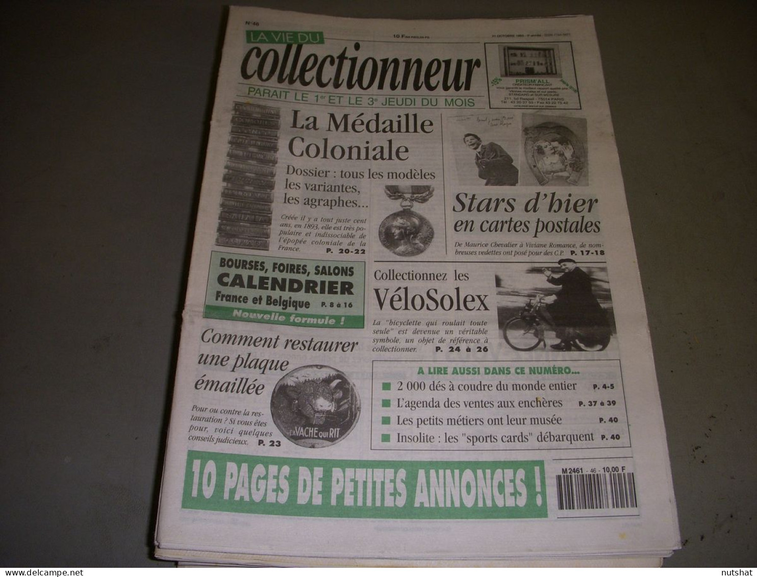 LVC VIE Du COLLECTIONNEUR 046 21.10.1993 VELOSOLEX DES A COUDRE MEDAILLE COLO  - Collectors