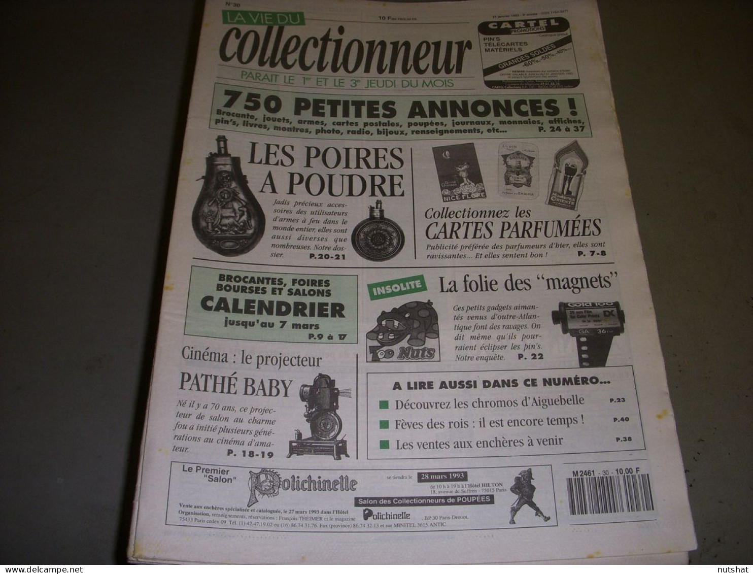 LVC VIE Du COLLECTIONNEUR 030 21.01.1993 CARTE PARFUM MAGNET PROJECTEUR PATHE  - Brocantes & Collections