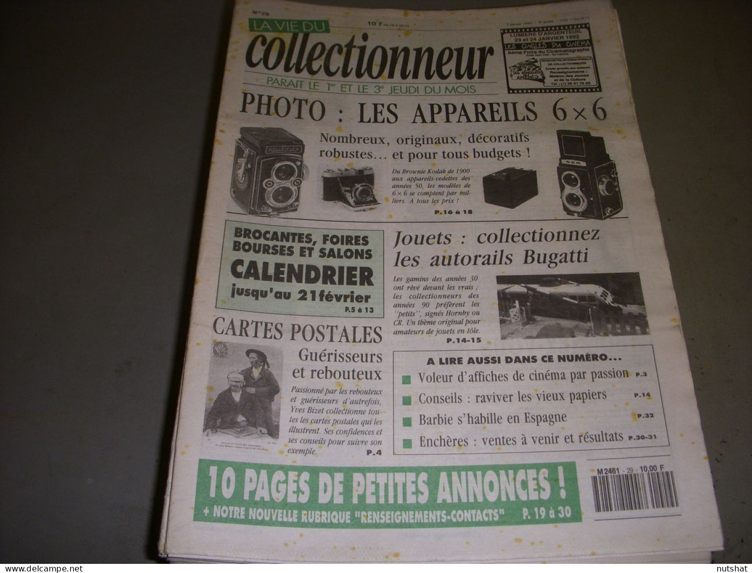 LVC VIE Du COLLECTIONNEUR 029 07.01.1993 APPAREIL PHOTO 6x6 AUTORAILS BUGATTI  - Brocantes & Collections