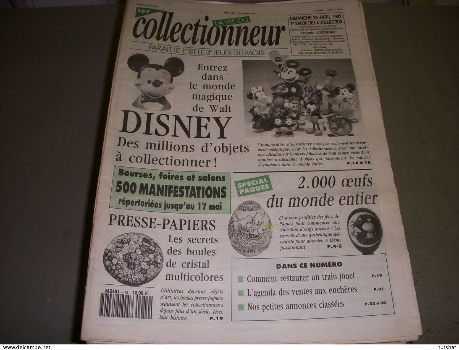 LVC VIE Du COLLECTIONNEUR 014 16.04.1992 MONDE De MICKEY OEUFS DECORES TRAINS  - Trödler & Sammler