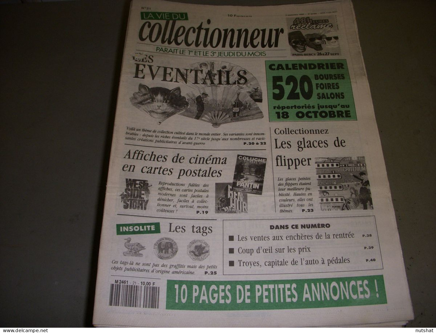 LVC VIE Du COLLECTIONNEUR 021 03.09.1992 EVENTAILS FLIPPER AFFICHES CINEMA  - Brocantes & Collections