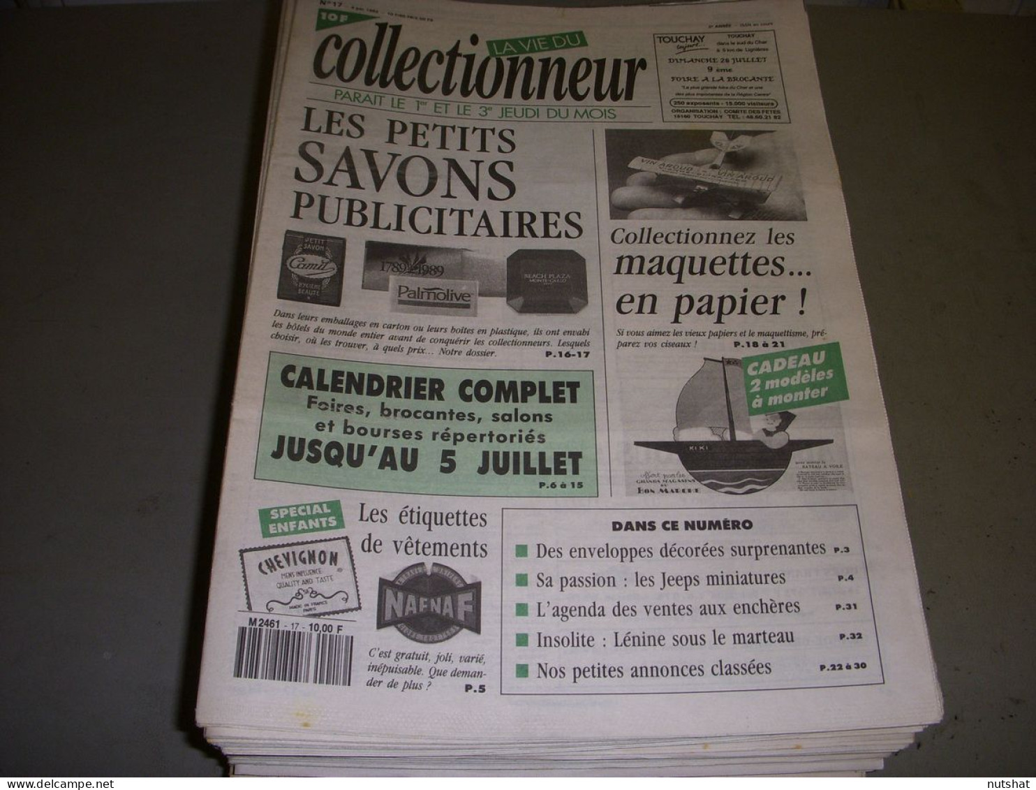 LVC VIE Du COLLECTIONNEUR 017 04.06.1992 SAVONS PUBLICITAIRES MAQUETTE PAPIER  - Collectors
