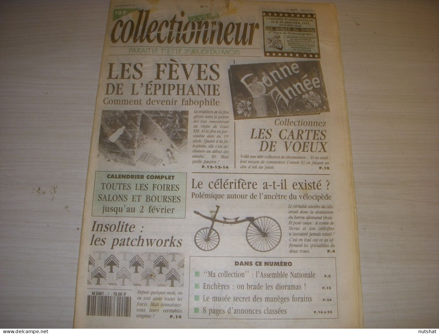 LVC VIE Du COLLECTIONNEUR 007 02.01.1992 FEVES CARTES De VOEUX CELERIFERE  - Verzamelaars