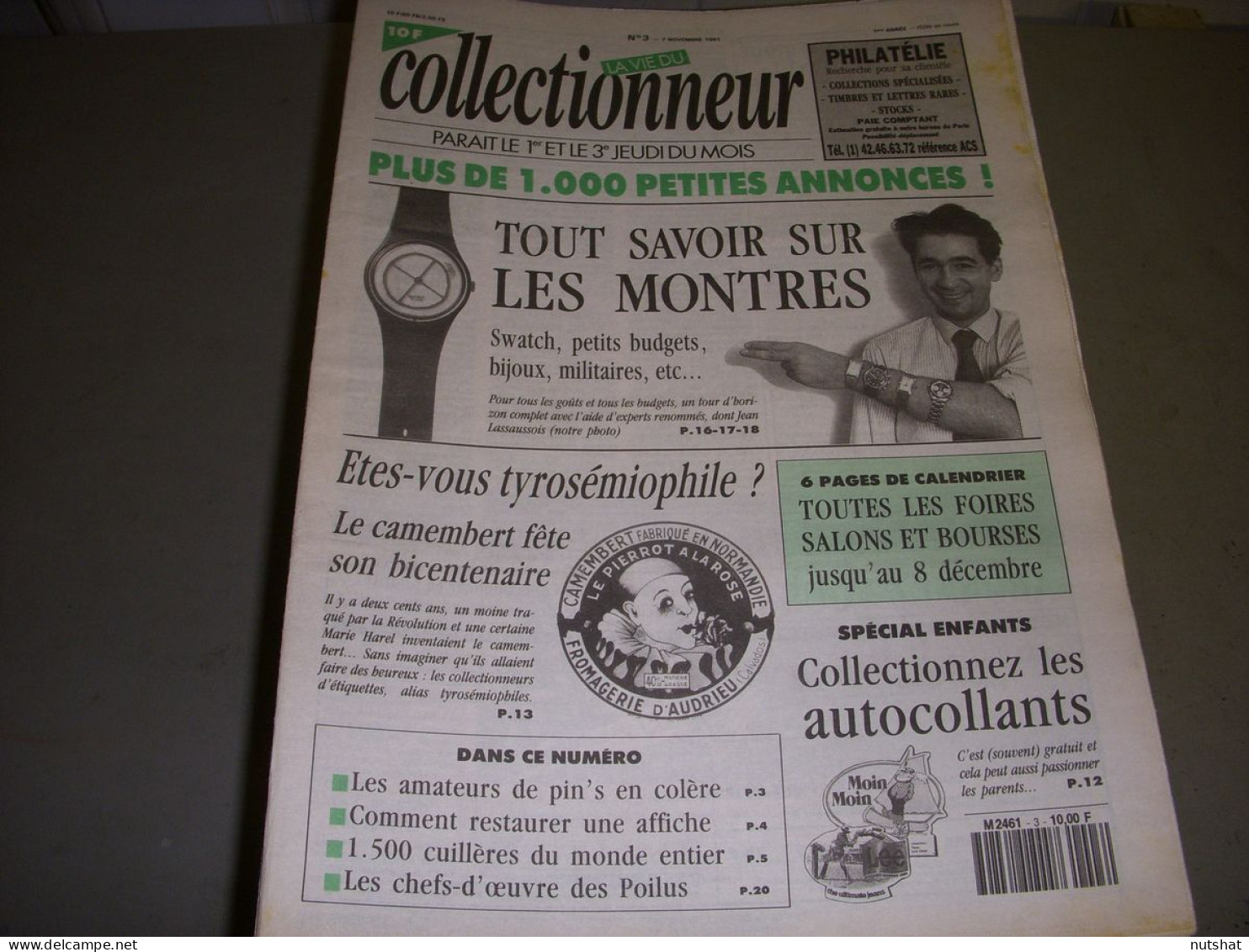 LVC VIE Du COLLECTIONNEUR 003 07.11.1991 CAMEMBERT MONTRES CUILLERES POILUS  - Brocantes & Collections