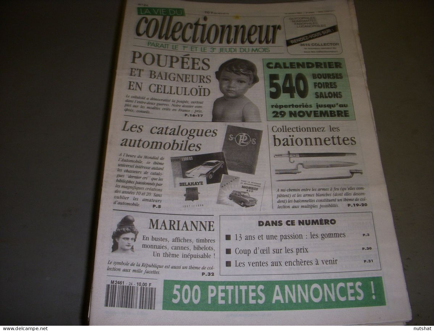 LVC VIE Du COLLECTIONNEUR 024 15.10.1992 POUPEE CELLULOID BAIONNETTE MARIANNE  - Collectors