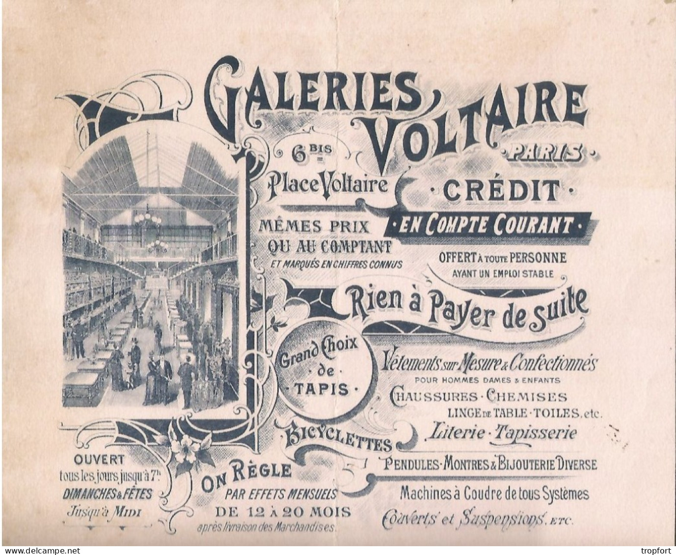 Carte De Visite  GALERIE VOLTAIRE PARIS - Cartes De Visite