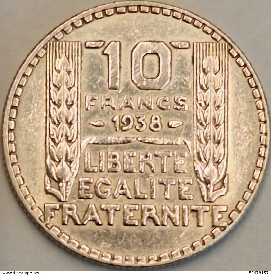 France - 10 Francs 1938, KM# 878, Silver (#4136) - 10 Francs