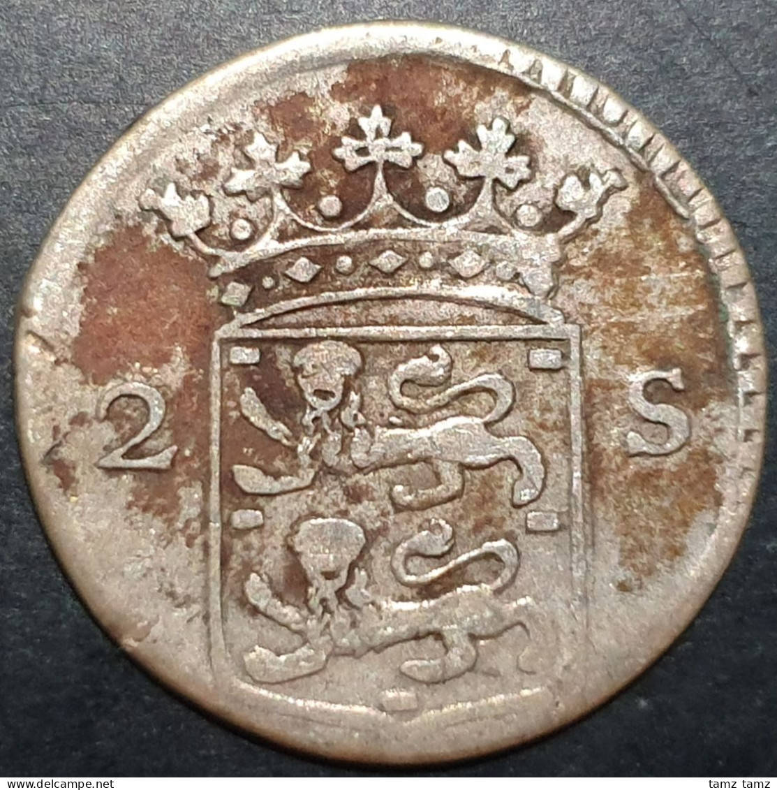 Provincial Dutch Netherlands West Friesland Frisiae 2 Stuiver 1765 Silver - Provincial Coinage