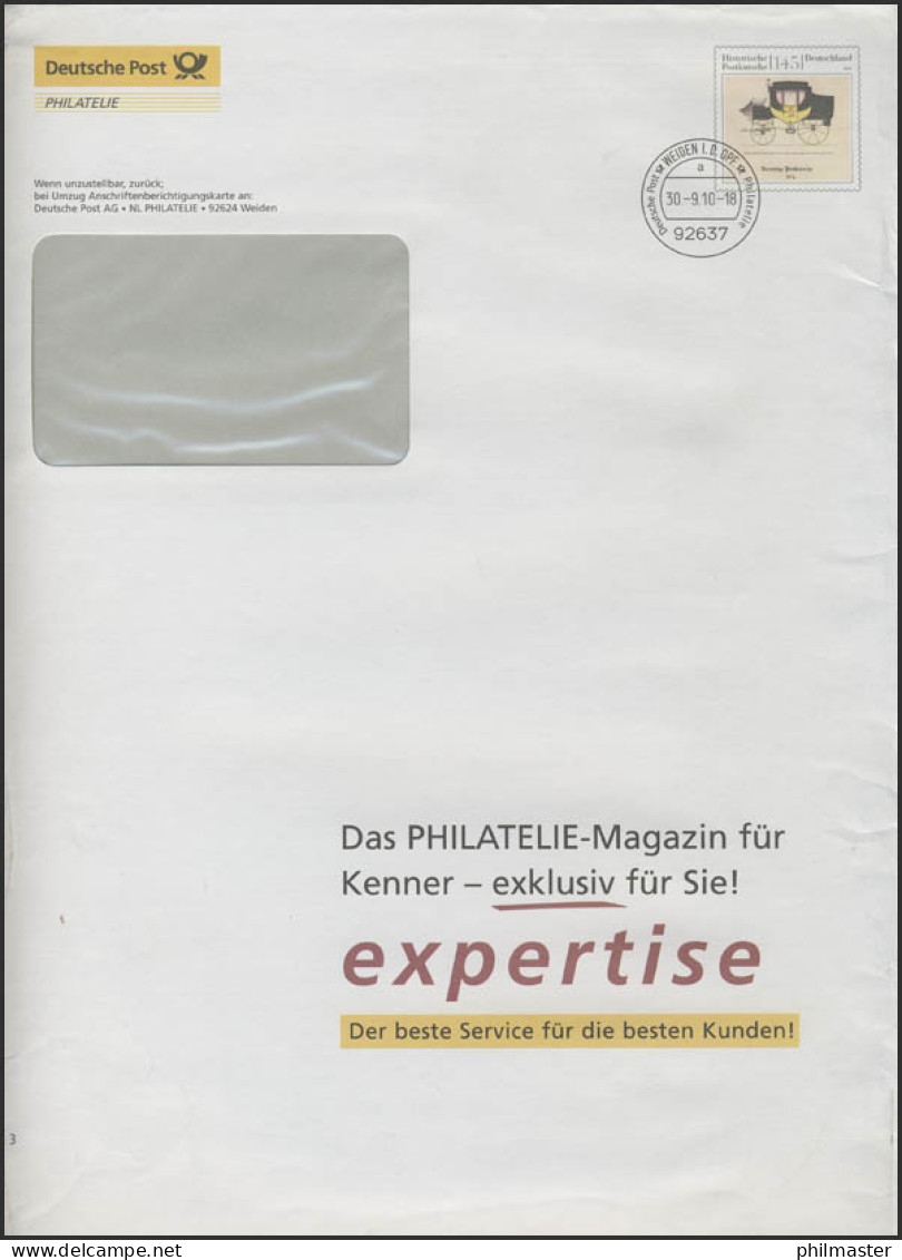Plusbrief F503 Postkutsche: Philatelie-Magazin Expertise, 30.9.10 - Enveloppes - Neuves