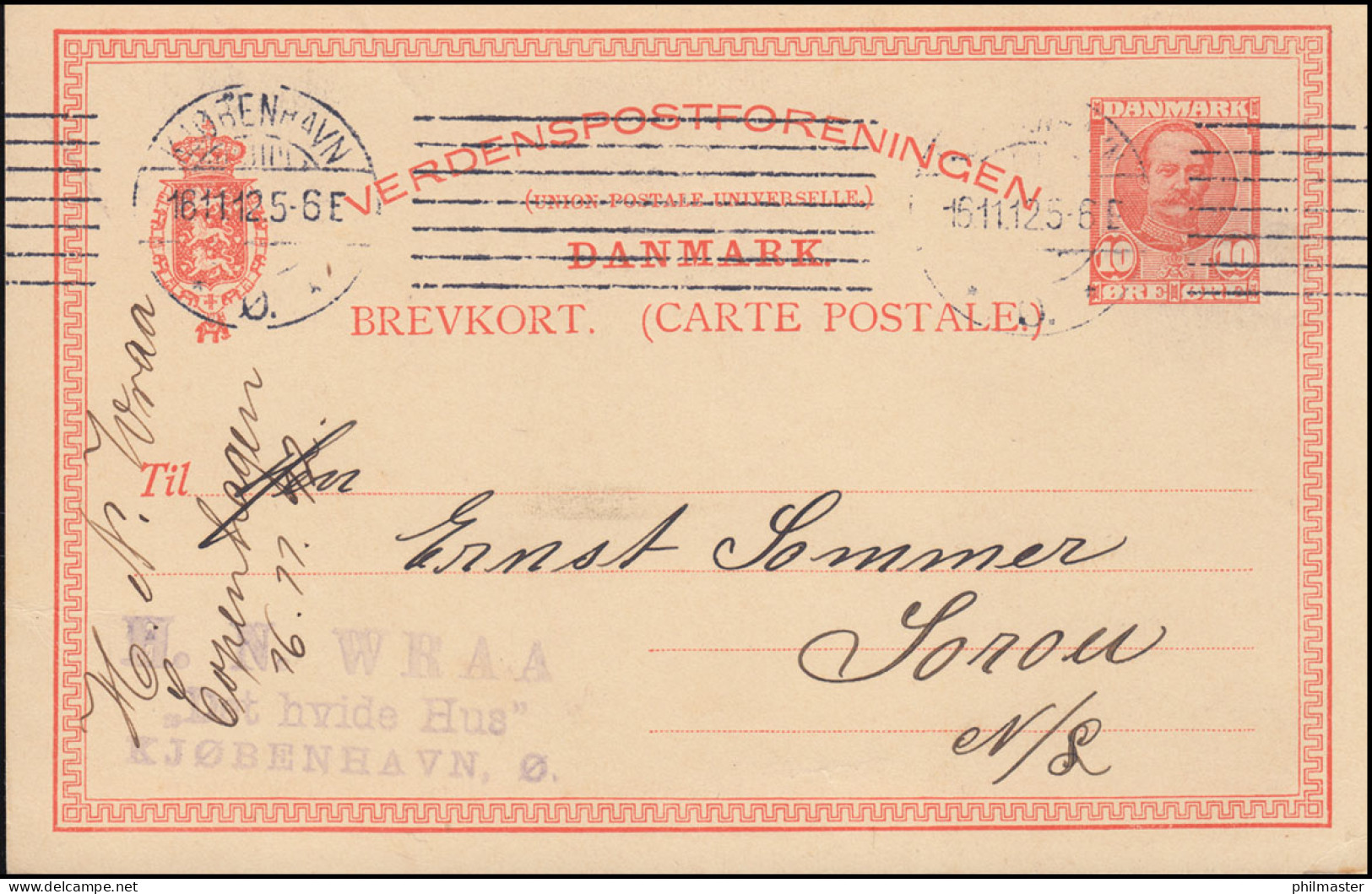 Dänemark Postkarte P 140 BREVKORT 10 Öre Aus KOPENHAVN 16.11.1012 Nach Sorau - Postal Stationery