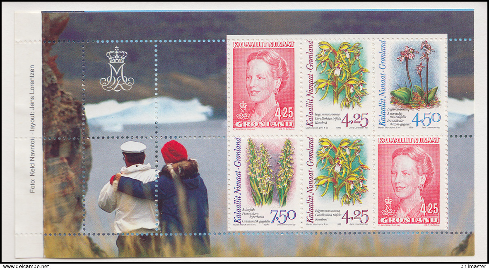 Grönland Markenheftchen 4 Königin Margrethe Und Orchideen 1996, ** Postfrisch - Carnets