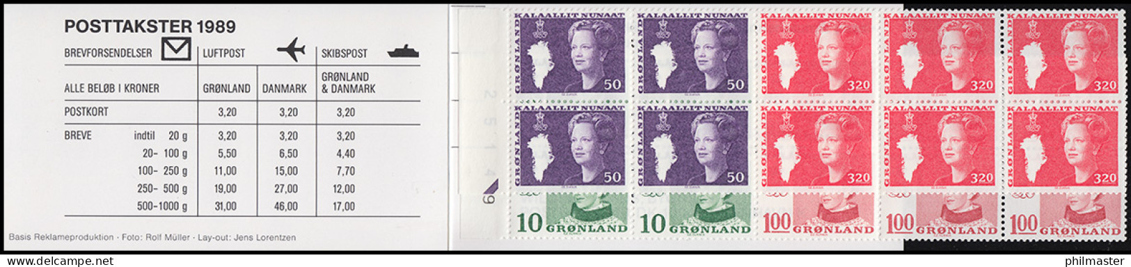 Grönland Markenheftchen 1 Königin Margrethe 1989, ** Postfrisch - Carnets