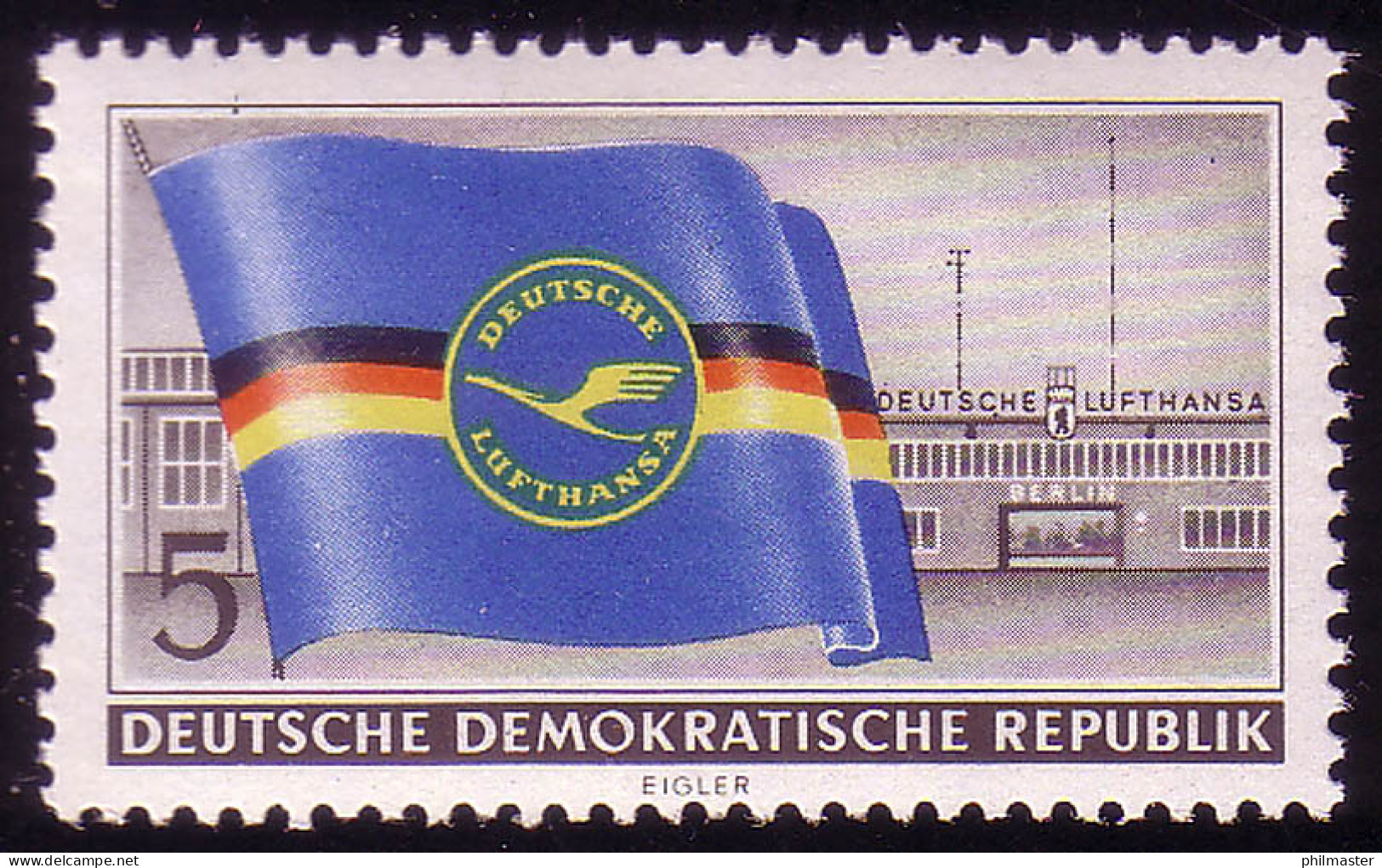 512 Luftverkehr 5 Pf Flagge Der Deutschen Lufthansa DDR ** Postfrisch - Ungebraucht