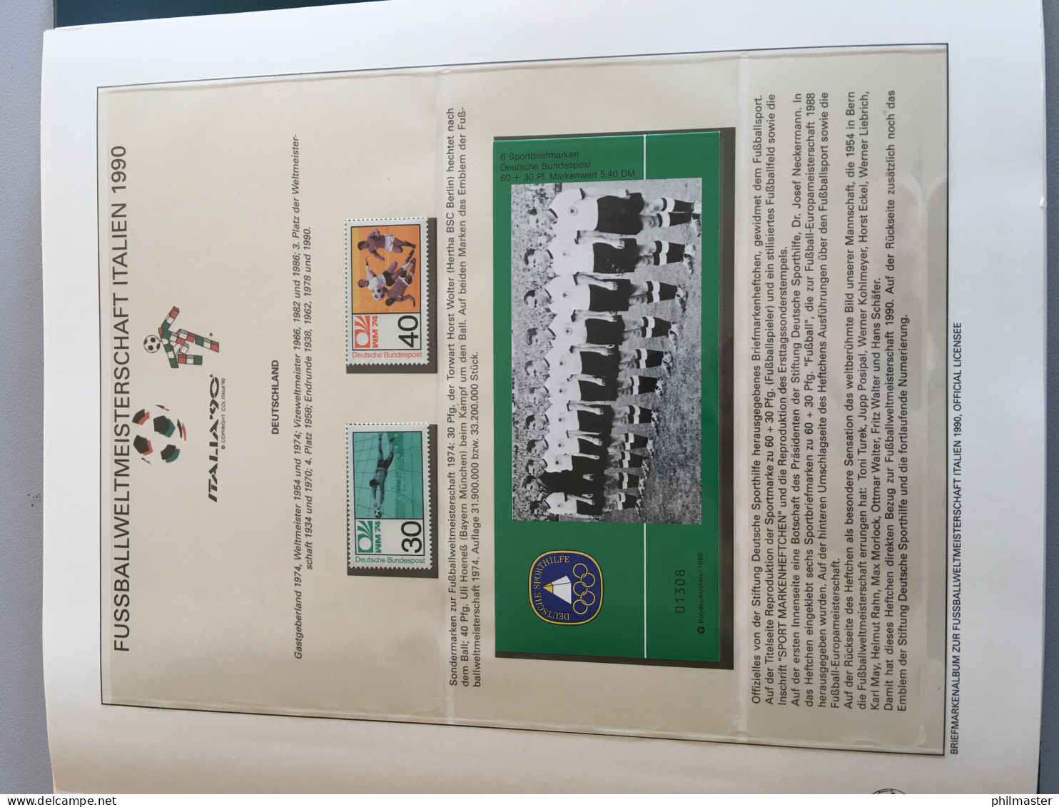 Fußball-WM 1990 Italien, Offizielle Sammlung Im Lindner-Ringbinder - Sammlungen (im Alben)