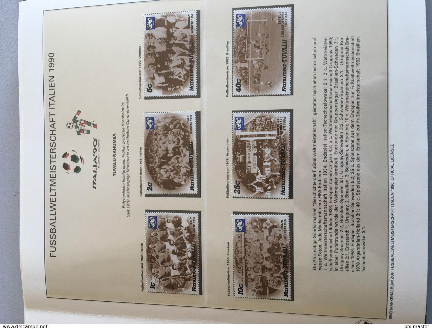 Fußball-WM 1990 Italien, Offizielle Sammlung Im Lindner-Ringbinder - Sammlungen (im Alben)