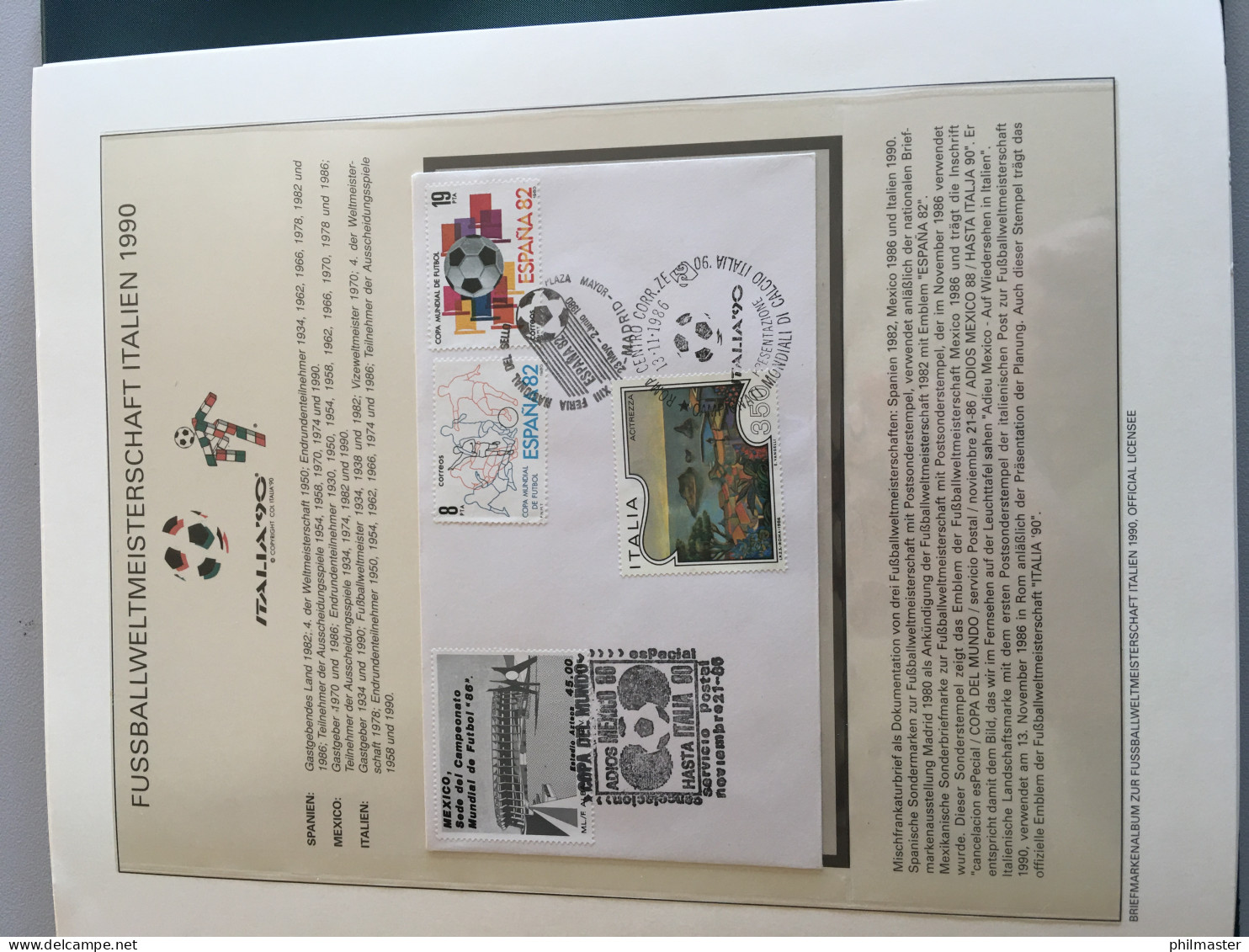 Fußball-WM 1990 Italien, offizielle Sammlung im Lindner-Ringbinder